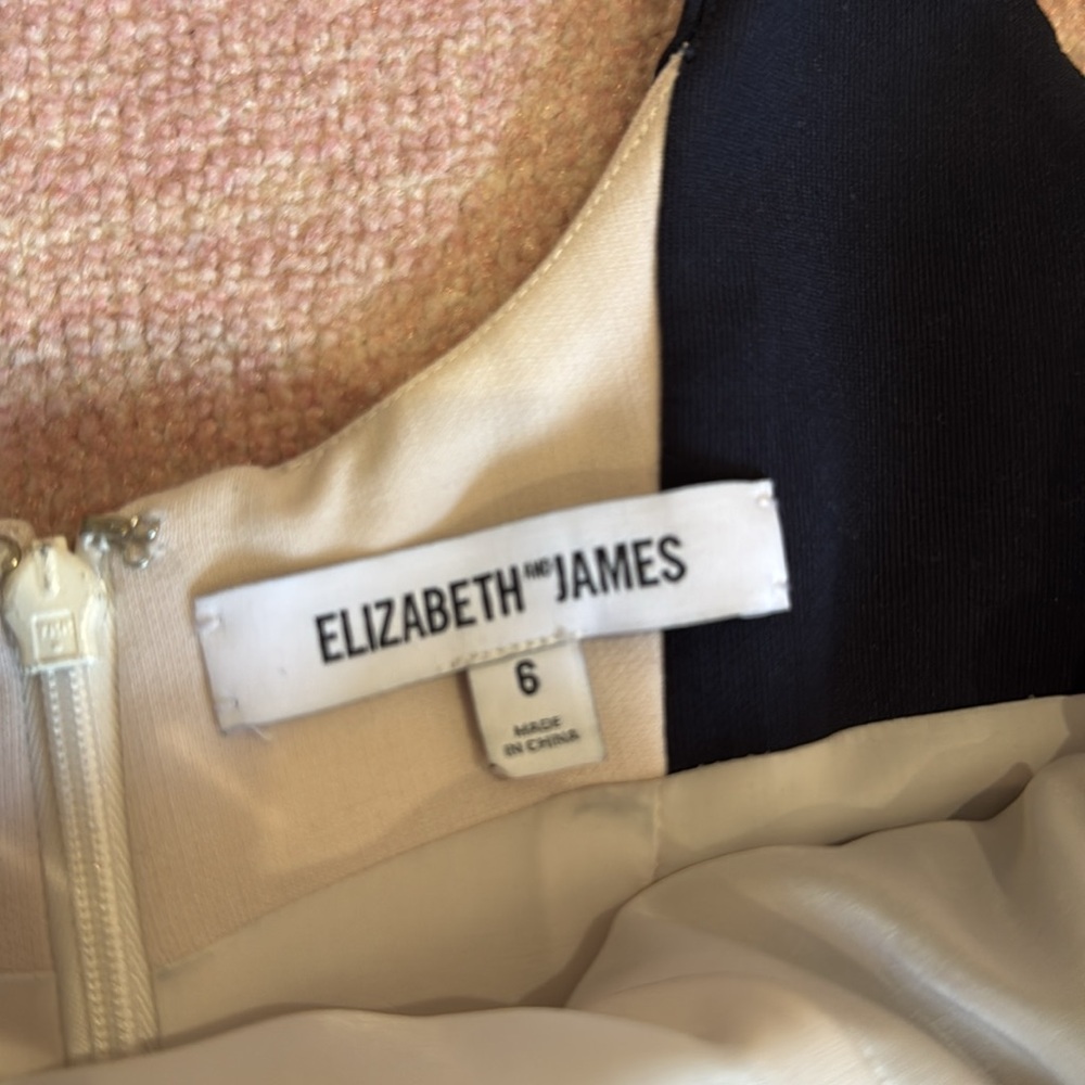Elizabeth and James Black and White Contour Midi Dress - Picture 2 of 2
